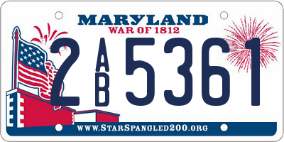 MD license plate 2AB5361