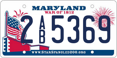 MD license plate 2AB5369