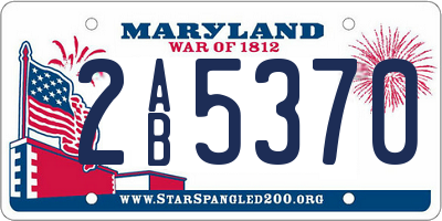 MD license plate 2AB5370