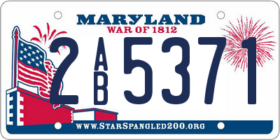 MD license plate 2AB5371