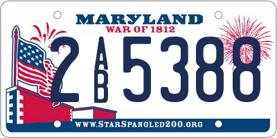 MD license plate 2AB5388