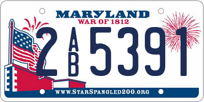 MD license plate 2AB5391