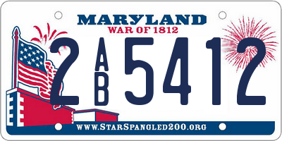 MD license plate 2AB5412