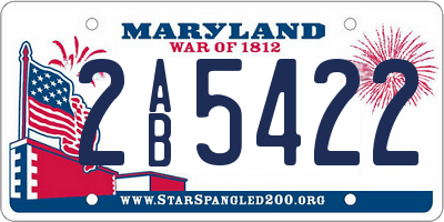MD license plate 2AB5422