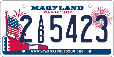 MD license plate 2AB5423