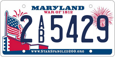 MD license plate 2AB5429