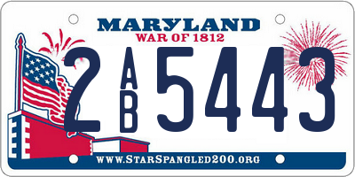 MD license plate 2AB5443