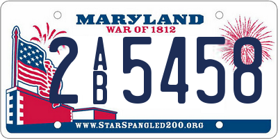 MD license plate 2AB5458