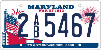 MD license plate 2AB5467