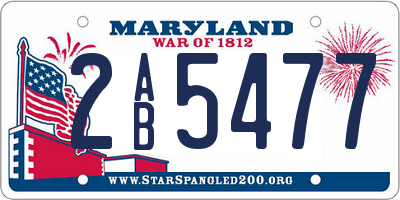 MD license plate 2AB5477