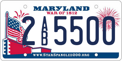 MD license plate 2AB5500