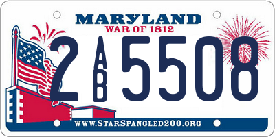 MD license plate 2AB5508