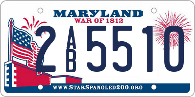MD license plate 2AB5510