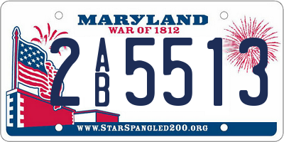 MD license plate 2AB5513
