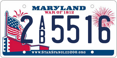 MD license plate 2AB5516