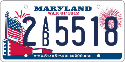 MD license plate 2AB5518