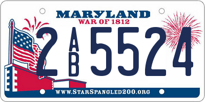 MD license plate 2AB5524