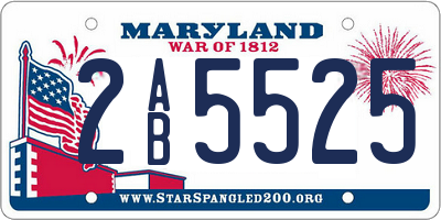 MD license plate 2AB5525