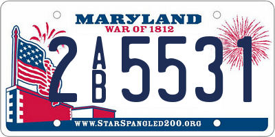 MD license plate 2AB5531