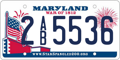 MD license plate 2AB5536