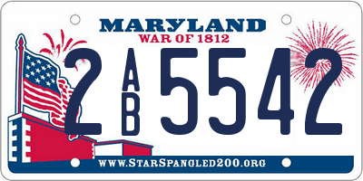 MD license plate 2AB5542