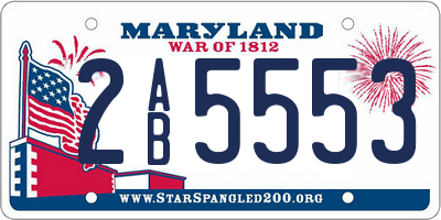 MD license plate 2AB5553