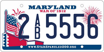 MD license plate 2AB5556