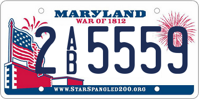 MD license plate 2AB5559