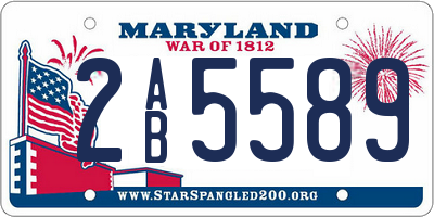 MD license plate 2AB5589