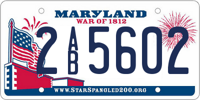MD license plate 2AB5602