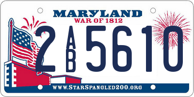 MD license plate 2AB5610