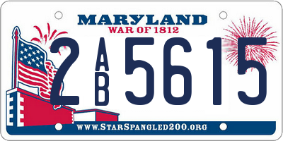 MD license plate 2AB5615