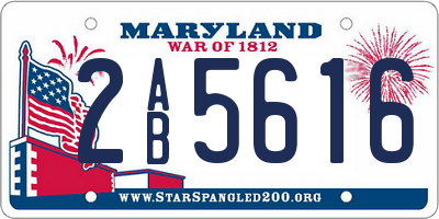 MD license plate 2AB5616
