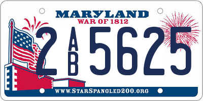 MD license plate 2AB5625