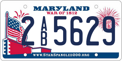 MD license plate 2AB5629