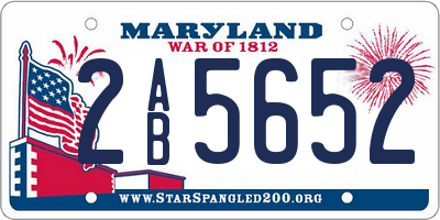 MD license plate 2AB5652