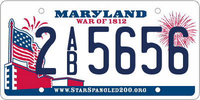 MD license plate 2AB5656