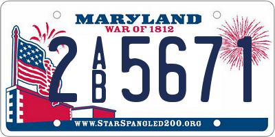 MD license plate 2AB5671