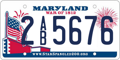 MD license plate 2AB5676