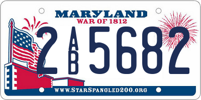 MD license plate 2AB5682