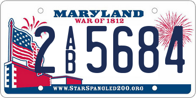 MD license plate 2AB5684
