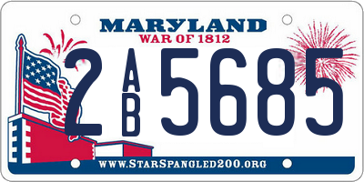 MD license plate 2AB5685