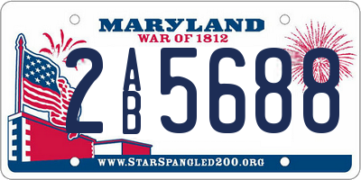 MD license plate 2AB5688