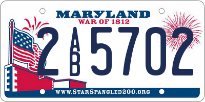 MD license plate 2AB5702