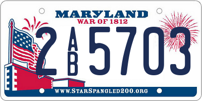 MD license plate 2AB5703