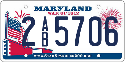 MD license plate 2AB5706