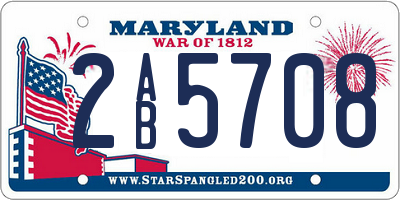 MD license plate 2AB5708