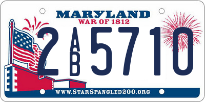 MD license plate 2AB5710