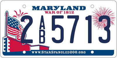 MD license plate 2AB5713