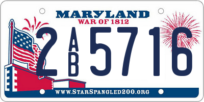 MD license plate 2AB5716